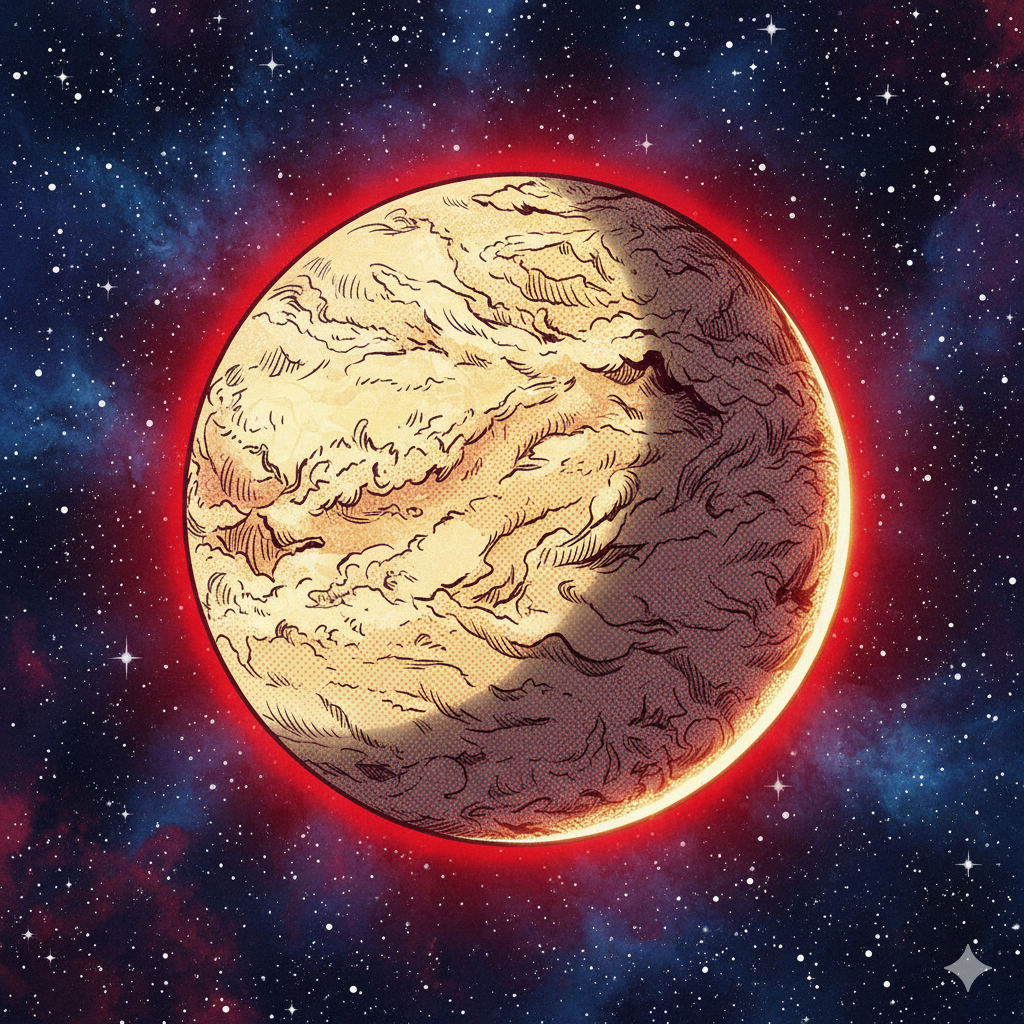 Ilustración de un mundo de la saga